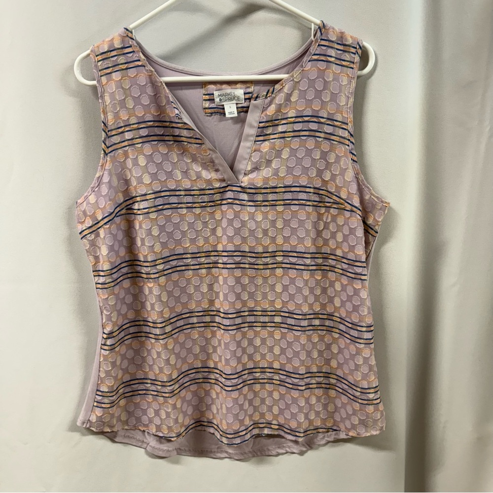 Market & Spruce Lavender Sleeveless Fitted Blouse